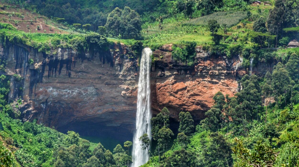Hiking Sipi Falls in Uganda.